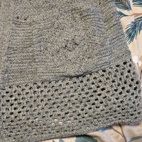 Gray Open-Front Knit Sweater Size 1 =1x - Picture 5 of 9